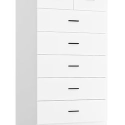 14.3"D x 23.7"W x 47.3"H White Dresser With Outlets 