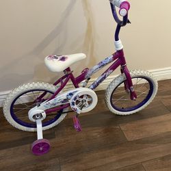 Child’s Bicycle. Girls 16” With Training Wheels.  Huffy