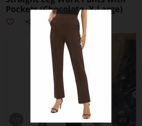 Stretch Straight-Leg Pants — Chocolate Brown XL