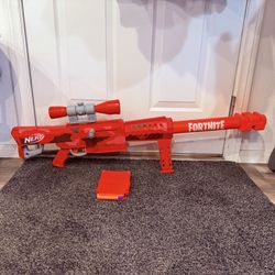 Nerf Fortnite BASR-L Bolt Action Sniper Blaster Red Orange – With Darts And Scope