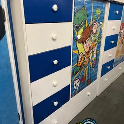 Toy Story Closet Wardrobe Dresser New White And Blue 