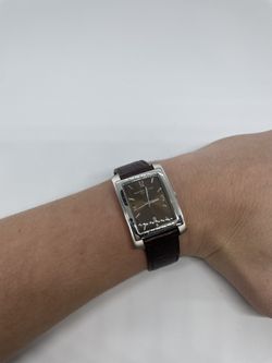 Kenneth Cole New York Watch Stainless Steel w Brown Leather Band Very good condition