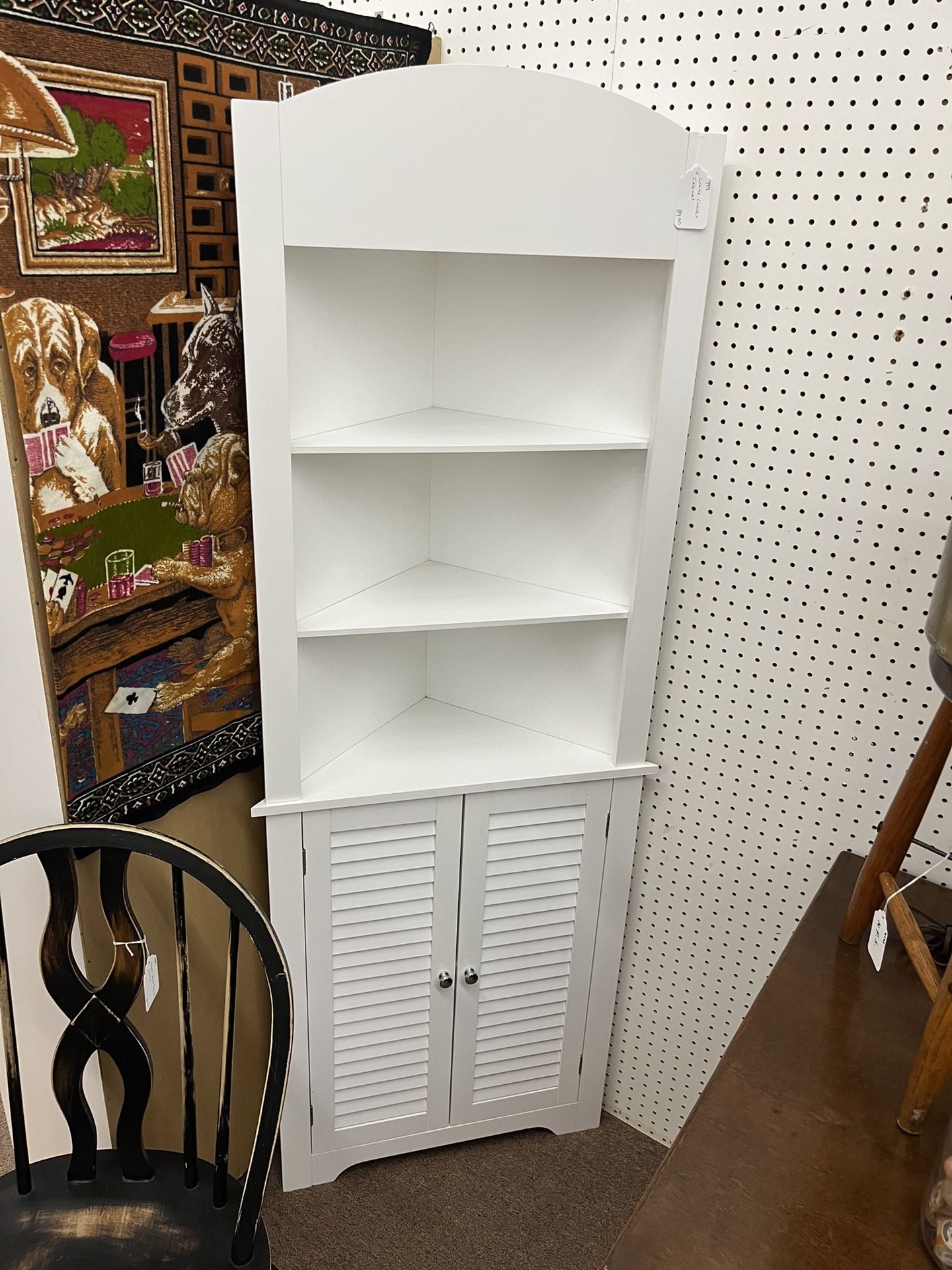 White Corner Cabinet Shelf 