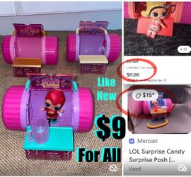 $9 For All bundle of LOL surprise candy shop,restaurant,Party shop and Doll