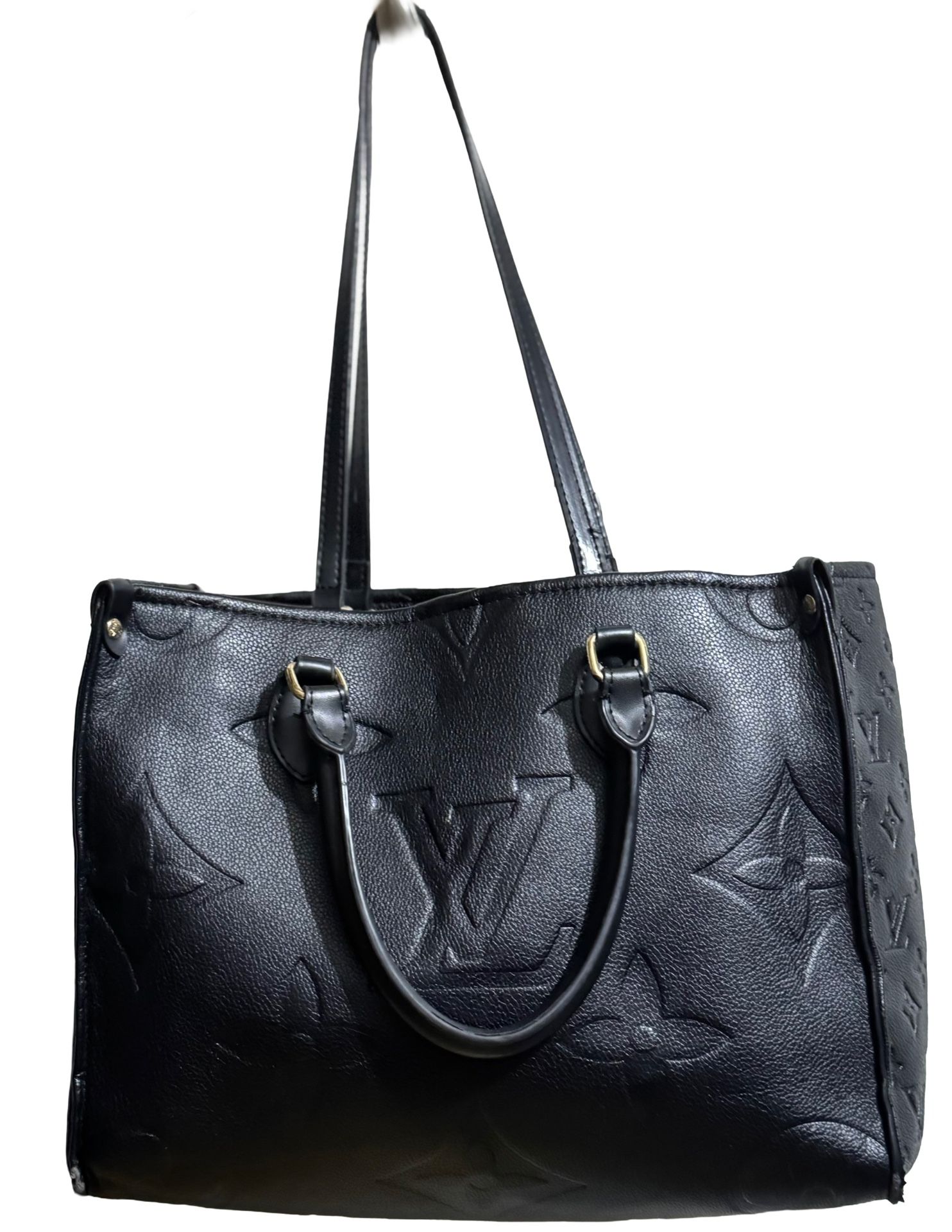 Authentic Louis Vuitton OnTheGo Gm Black Leather Tote Shoulder Bag