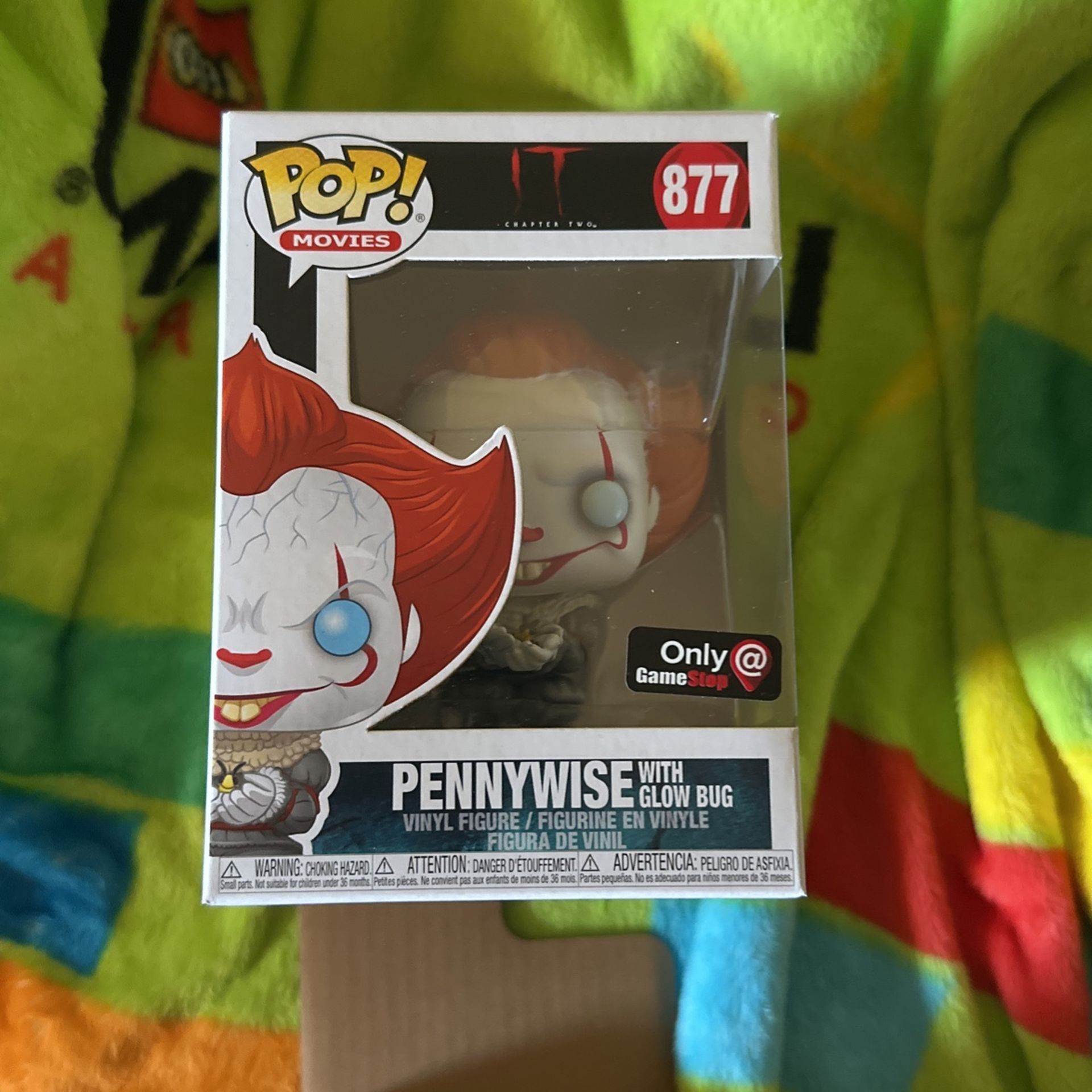 NIB Funko Pop Movies: It Chapter 2 Pennywise w/ Glow Bug Gamestop Exclusive #877