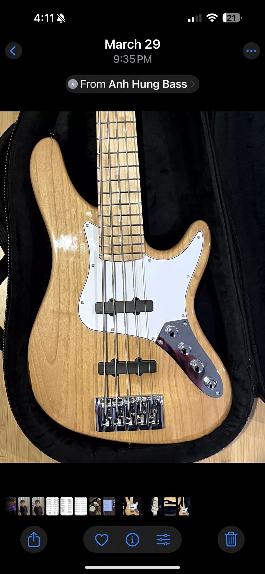 Kiesel JB5 V String Made in USA Bass Guitar