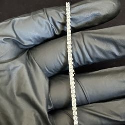 2.5 MM. 925 Sterling Silver Moissanite Tennis Bracelet