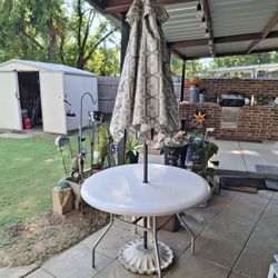Table with umbrella