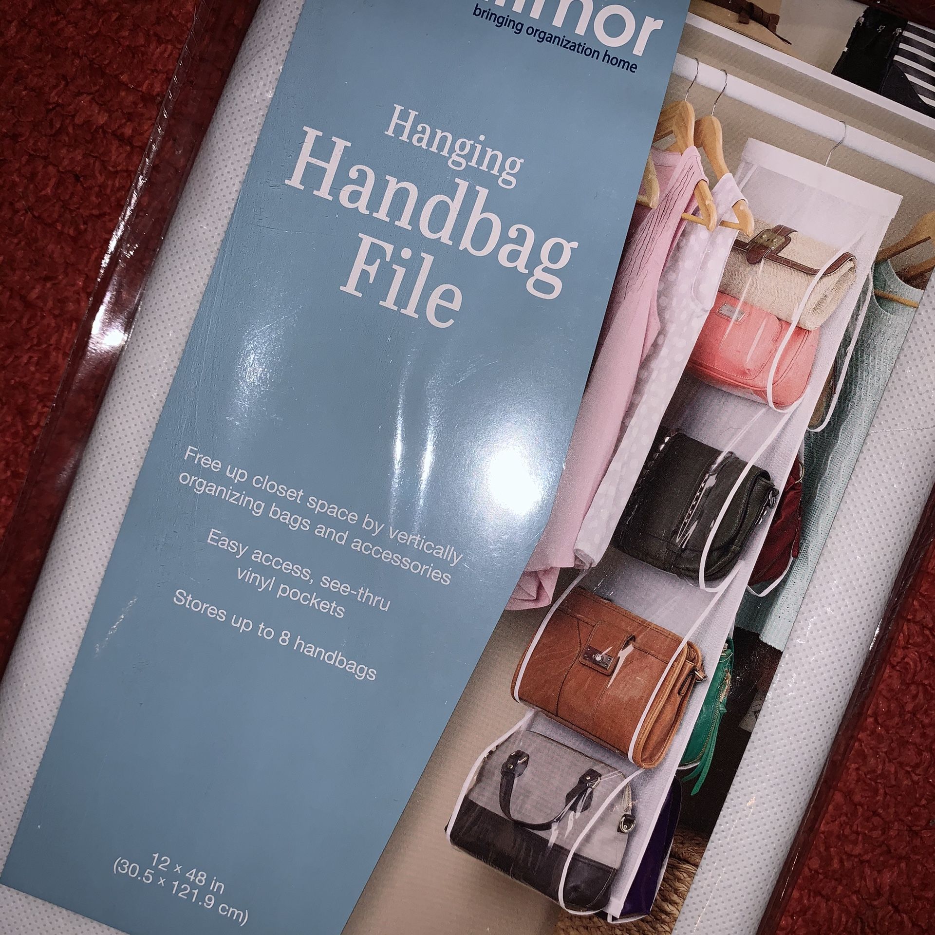 Hanging Handbag/Purse File Organizer for Closet