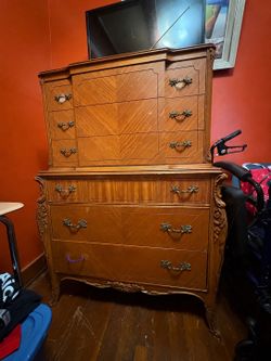 Vintage French Tallboy Dresser
