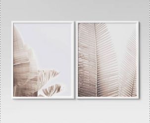 Neutral Tone Palms Framed Artwork