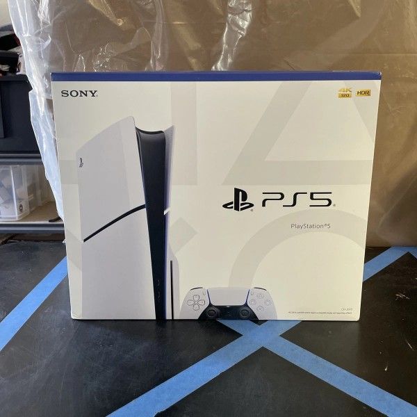 Sony PlayStation 5 Slim Console (White) With 5,games
