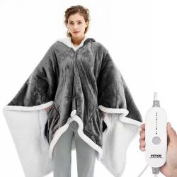  736#Wearable Heated Throw Blanket Electric Shawl, Portable Robe Blanket Hoodie for Women, 5 Heating Levels, 3H Auto Shut-Off, Overheat Protection,Win