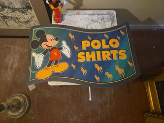 Mickey Mouse Polo Shirts Retail Display Sign