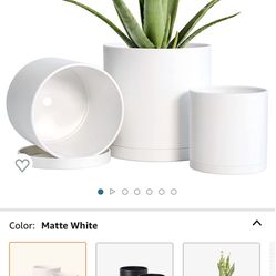 White Planter Set