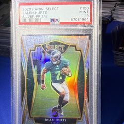 2020 panini select silver jalen hurts #150 psa9