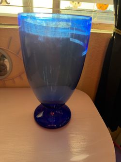 Vintage Cristar Lexington Cobalt Blue Pedestal Water Goblet
