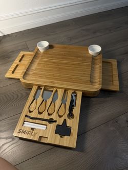 Bamboo Cheese Board Set 