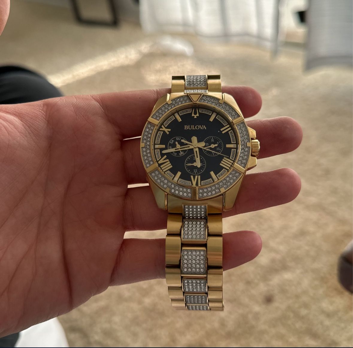 Marine Star Iced Out Bulova Watches Caravelle Bulova Stainless