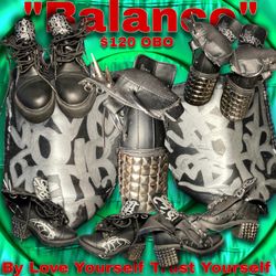 “Balance” Black Leather Boots Women’s Size 7