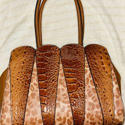 Large Brown Handbag with Detailed Design