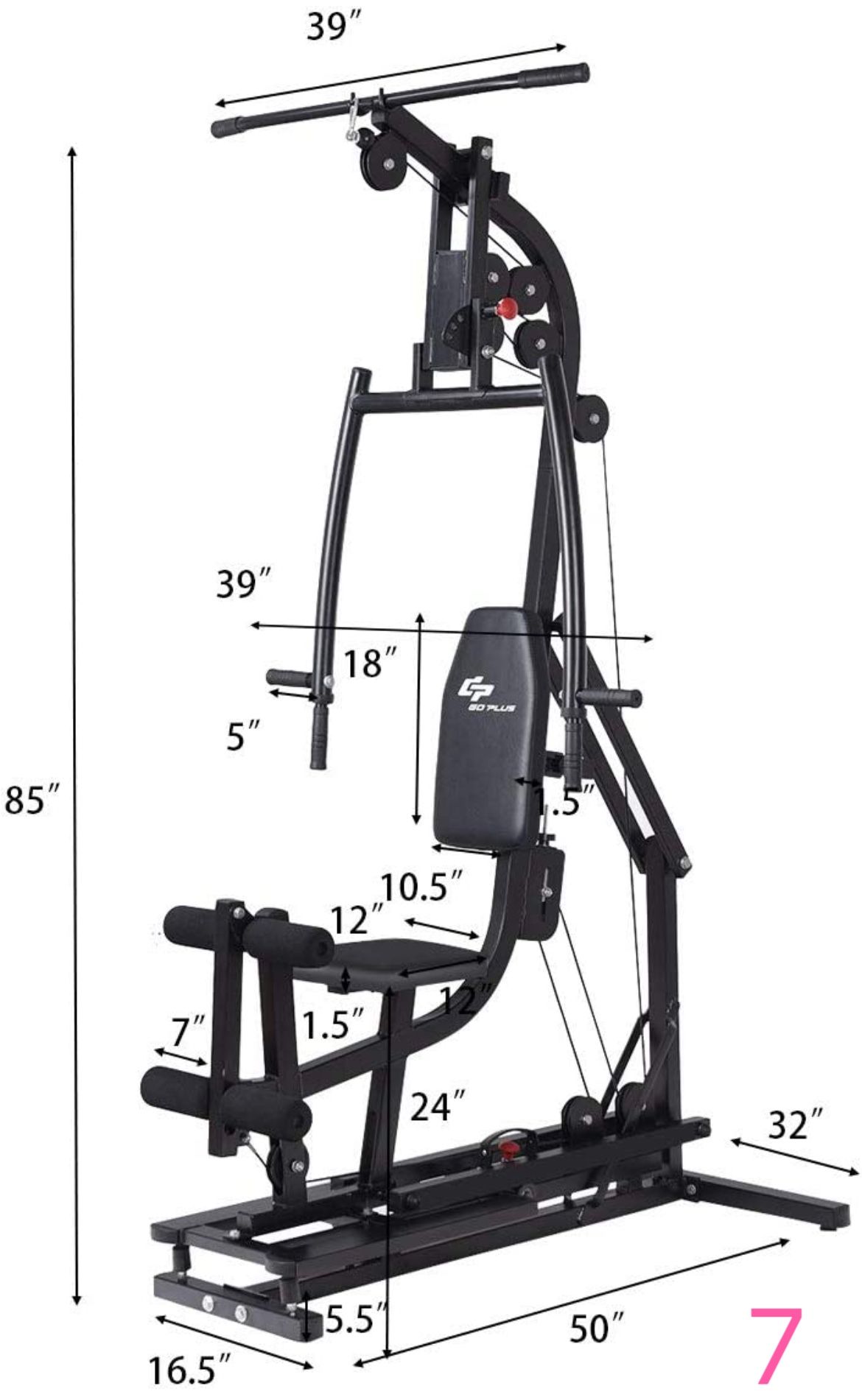 Goplus Multifunction Home Gym System Weight Training Exercise Workout Equipment Fitness Strength Machine for Total Body Training