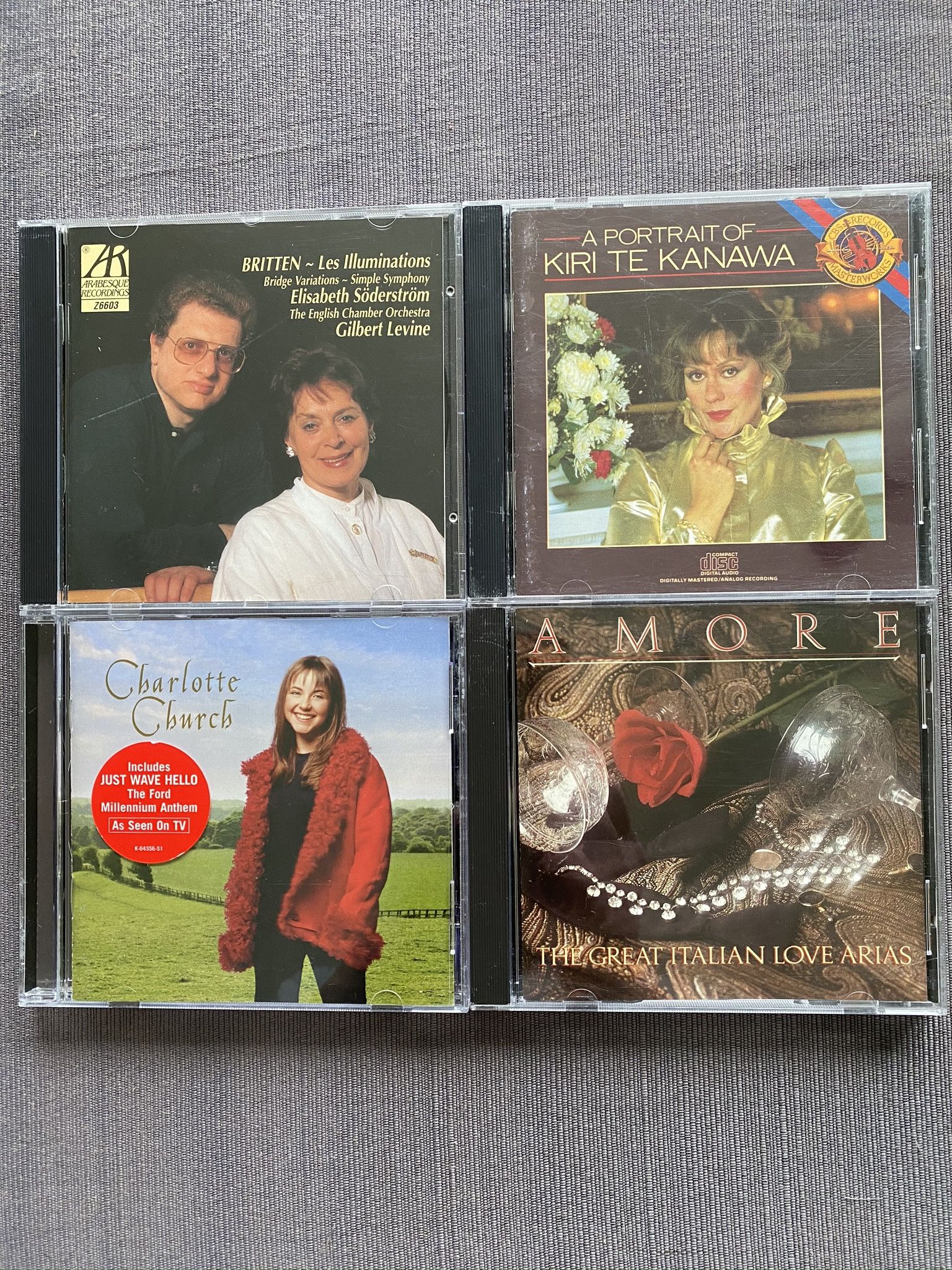 Great Classical Music Sopranos (w/a couple of tenors)lot of 4 CDs new/excellent condition. Elisabeth Soderstrom sings Benjamin Britten with The Englis