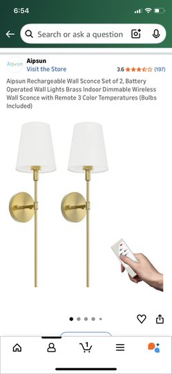 Rechargeable Wall Sconce Set of 2
