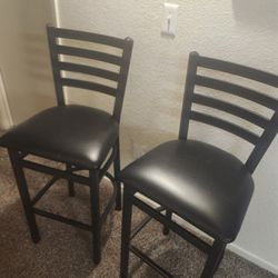 Set Of Two Heavy Duty Metal High Top Chairs