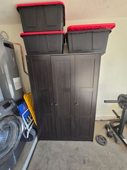 IKEA 3-Door Wardrobe/Storage Cabinet – Dark Brown – 300 obo