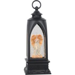 12” Christmas Snow Globe Lantern Angel w/ Music & Timer Battery