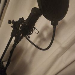 Microphone + stand + pop filter