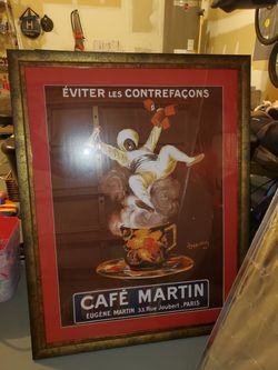 Framed Cafe Martin poster