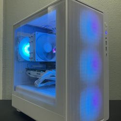 White Gaming PC Setup