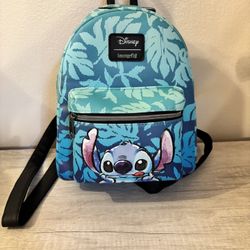 Like New - Loungefly Tropical Stitch  Mini Backpack 