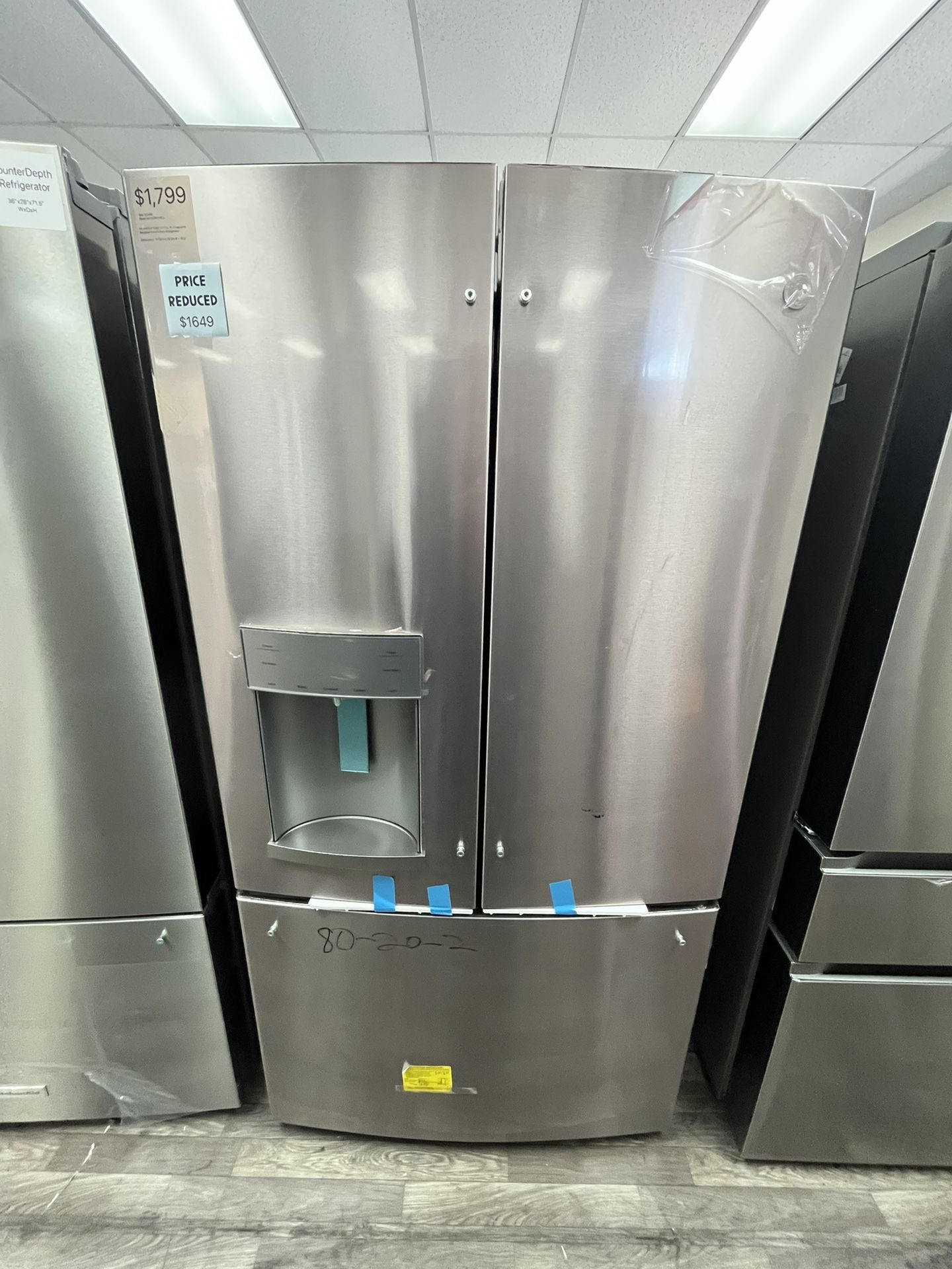 $1649 GE ENERGY STAR Open Box French Door Refrigerator, One Year Warranty