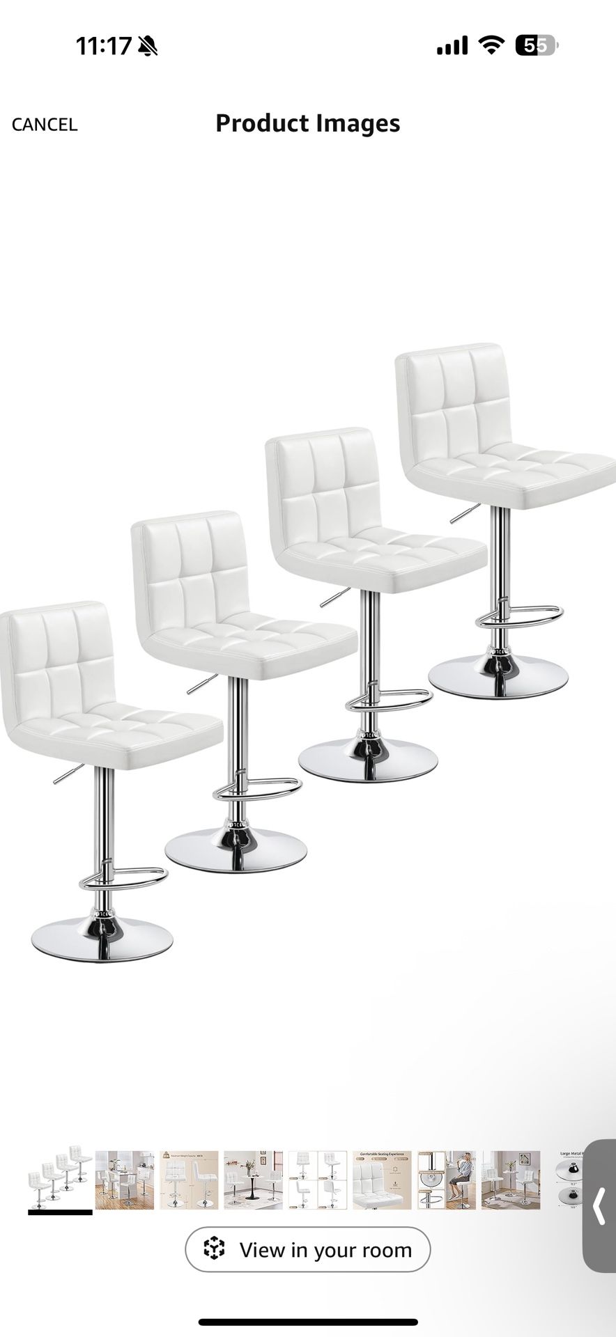 4pc Bar Stools White