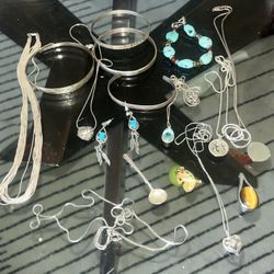Vintage 925 Sterling Silver Jewelry Lot 