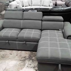 ‼️Brand New Gray Sleeper, Storage Sectional 