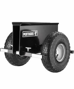 Drywall Cart - Lumber, Wood Paneling, and Plywood Carrier Holds up to 600lbs - Door Dolly with 10-inch Inflatable Wheels by Pentagon Tools (Black)