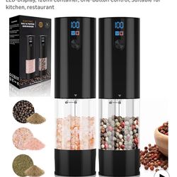 Electric Salt & Pepper Grinder Set USB Rechargeable w/ LED Display