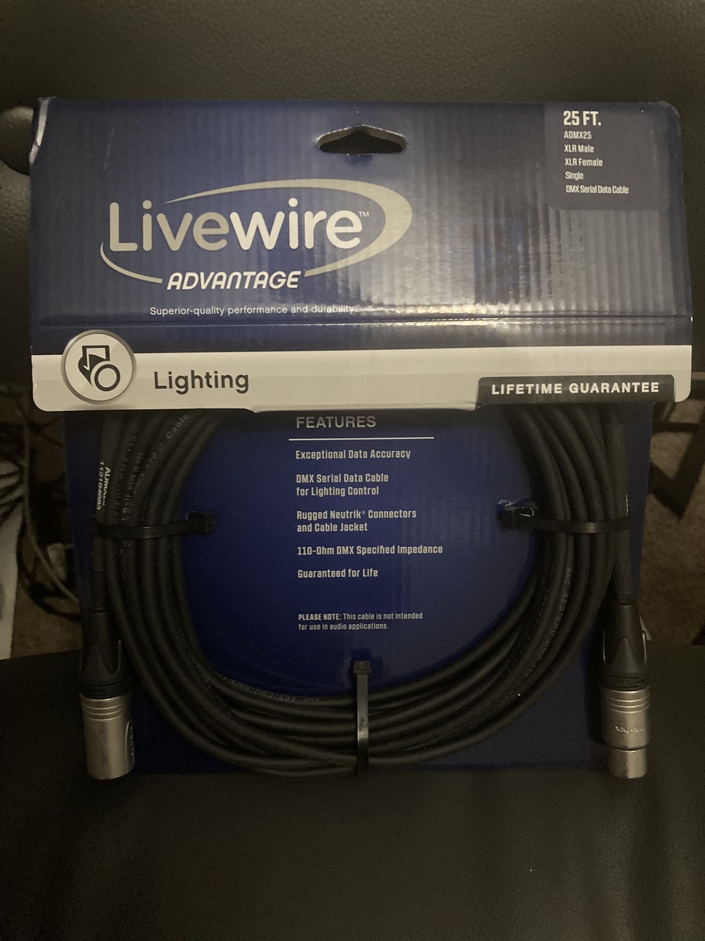 Livewire Advantage 25ft DMX Lighting Cable
