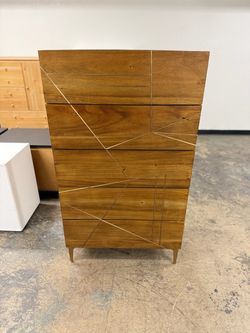 MCM Style Tall 5 Drawer Dresser / Chest of Drawers