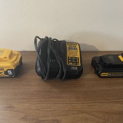 DeWalt 20V 5Ah Batteries & DCB107 Charger