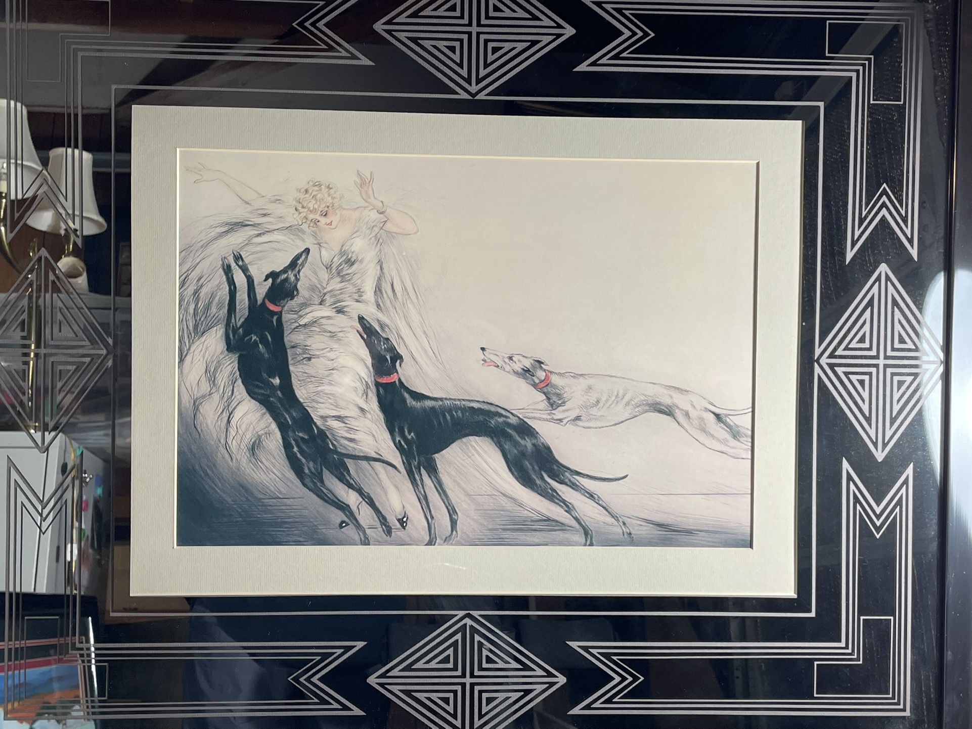 Art Deco Mid-Mod Treasure Louis Icart, Coursings II Etching Colour Lithograph
