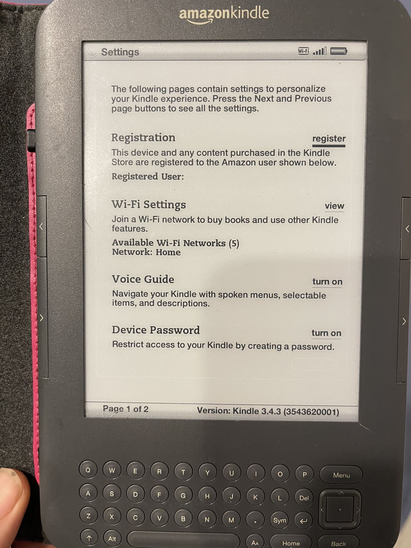 Amazon kindle ereader with case with light new battery 3rd generation keyboard o