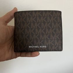 NWT Michael Kors Men's Cooper Billfold with Passcase Wallet ,Black, Brown and Black