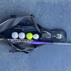 Softball Bat and 4 Safety Regular Size Baseballs for ONLY $20