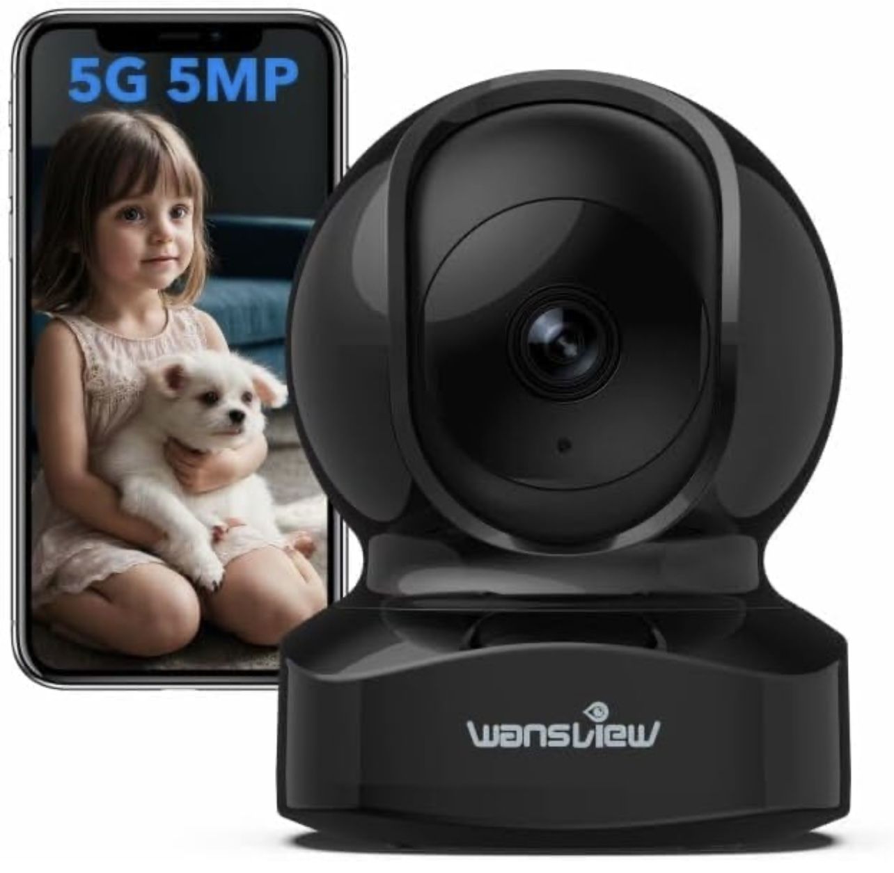 Security Camera, IP Camera, WiFi Home Indoor Camera for Baby/Pet/Nanny, 2 Way Audio Night Vision, Works with Alexa, with TF Card Slot and Cloud, Q5 (B
